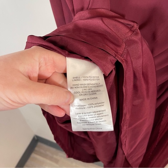 white by vera wang wine one shoulder maxi dress plus size 18 - Picture 11 of 12